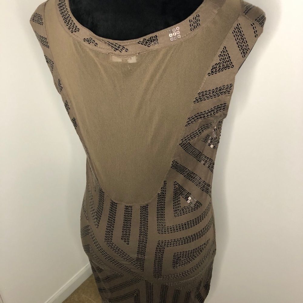 Express green sheer back sequin dress size medium - Picture 6 of 11